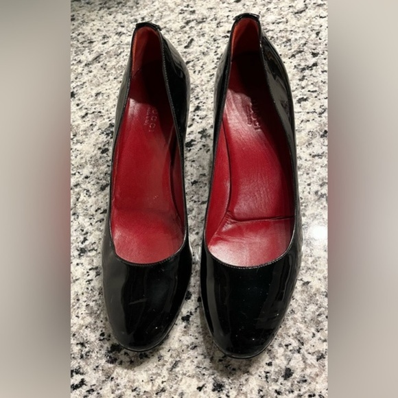 Gucci Patent Leather Wedge Heel Pumps - Picture 3 of 12
